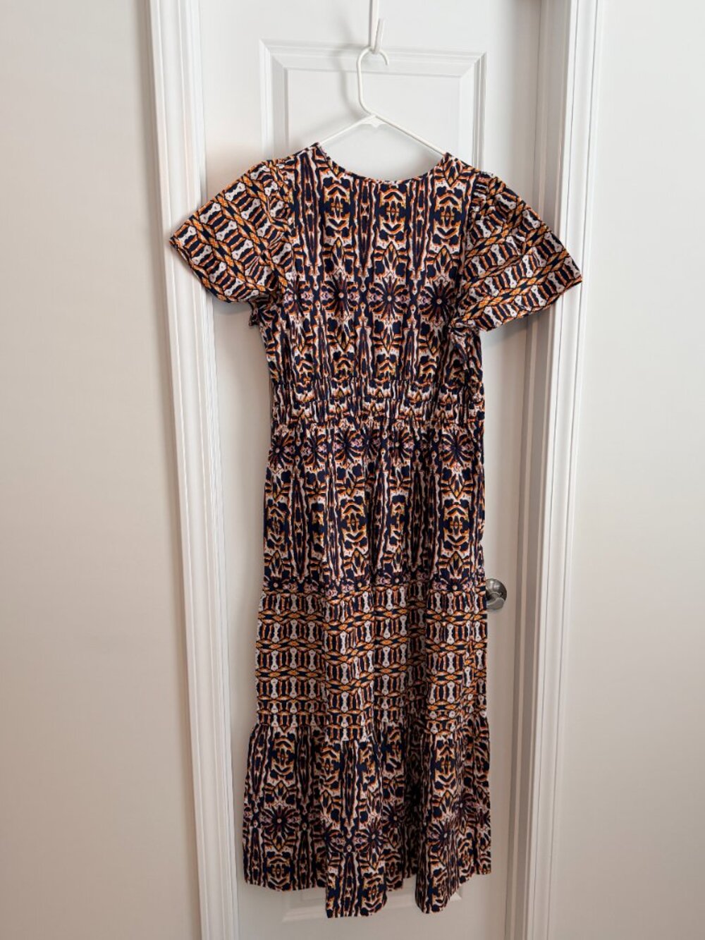 Anthropologie Somerset Maxi Dress Blue and Orange Abstract Pattern Size XL - Picture 3 of 5